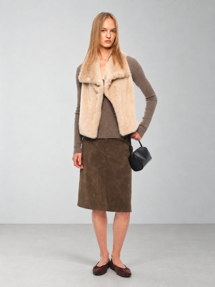 2AM POETRY Suede-Effect Knee-Length Skirt - view 1
