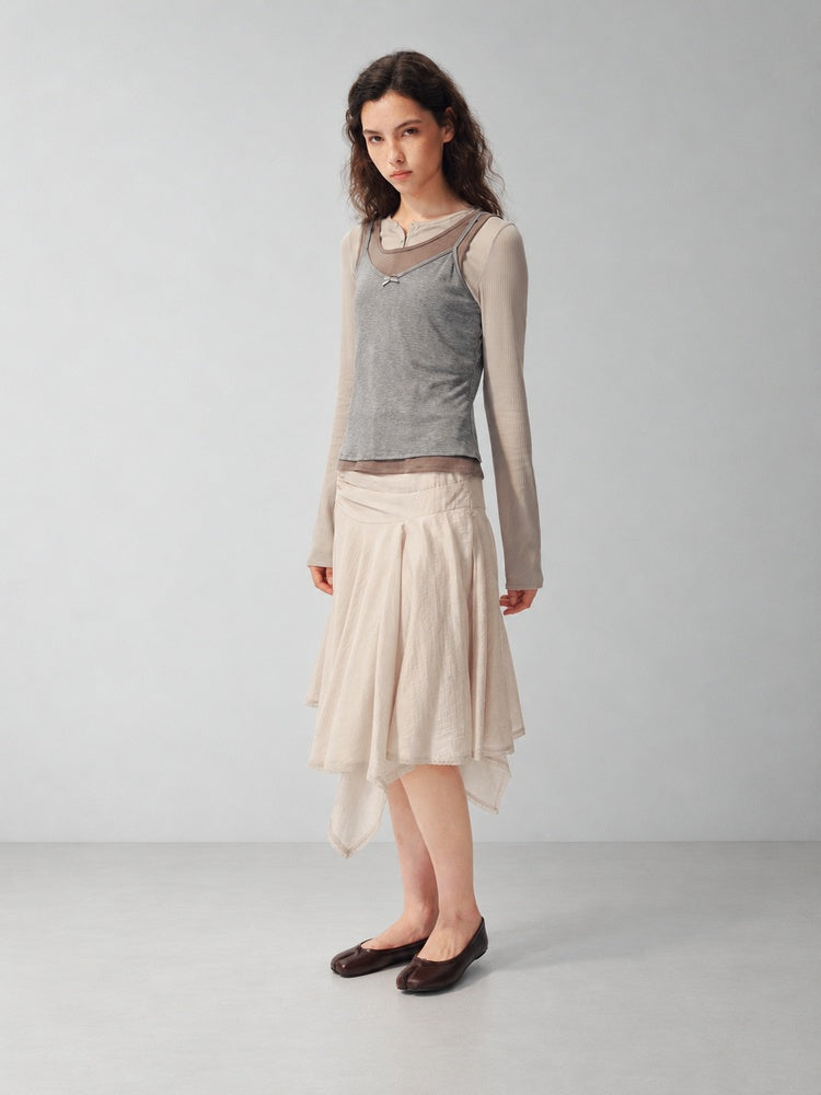 2AM POETRY Asymmetric Handkerchief-Hem Midi Skirt - view 1