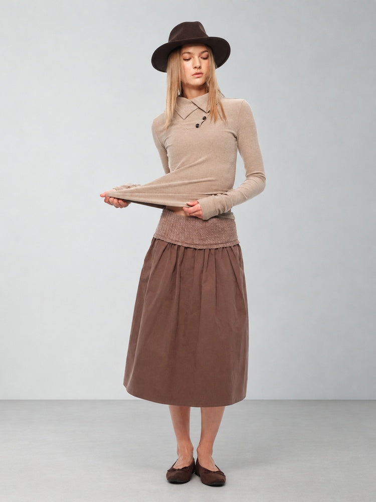 2AM POETRY Knit-Waist Gathered Midi Skirt - view 1