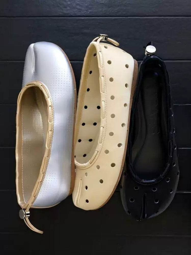 DAPHNE LAB Studded Split-Toe Ballet Flats