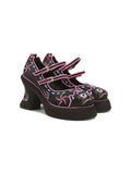 Tiger Head Platform Mary Jane Heels