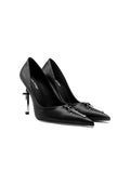 Women's High-Heeled Shoes with Cross-Motif Rivet Brooch Set