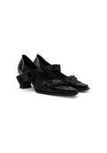 Techwear Buckle Strap Slingback Pumps 6.5CM Geometric Block Heel Square Toe Leather Heels