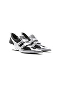 "Silverdash" Metallic Silver Cow Leather & Mesh Velcro Pointed Toe Sculpted Wedge Heel Avant-Garde Sneaker Pumps 5CM Futuristic Street Heels