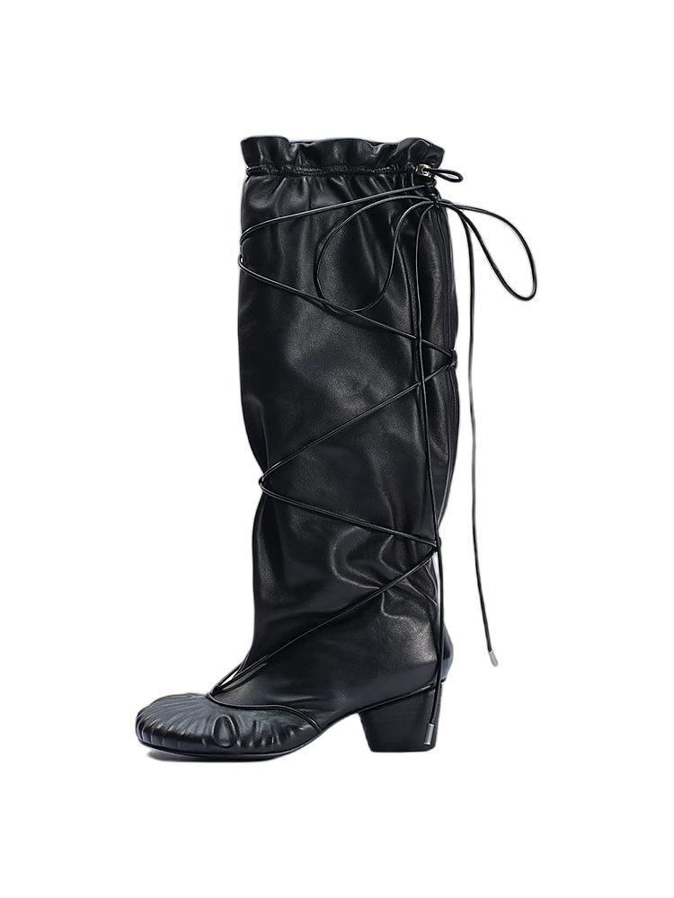Black Wide-Shaft Boots