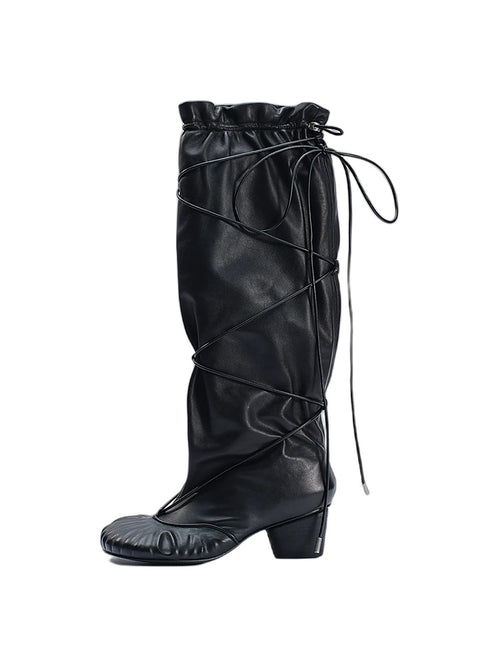 Black Wide-Shaft Boots