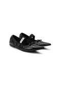 Patent Leather Mary Jane Flats 1CM Low Heel Gothic Baroque Hollow Pointed Toe Ballet Flat Shoes
