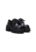 Leather Chunky Platform Oxford Shoes 7CM Block Heel Avant-Garde Pointed-Up Toe Lace-Up Gothic Loafers