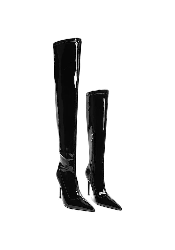 Women's High-Heeled Shoes with Cross-Motif Rivet Brooch Set