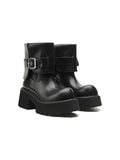 Stand Realm Buckle Platform Ankle Boots