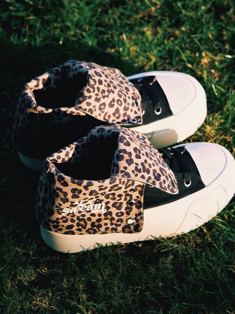 LeStream Leopard Fold-Over Platform High-Top Canvas Sneakers | OZA813-1012825720314-01