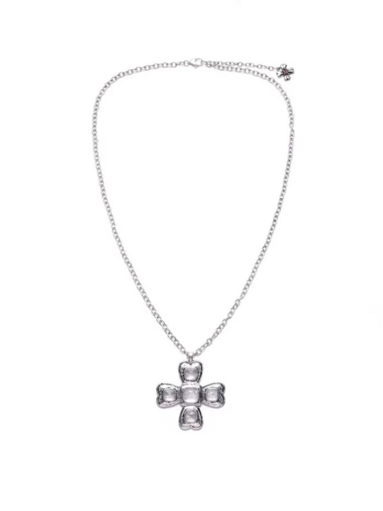 tokokkino Burnished Silver Bow Necklace
