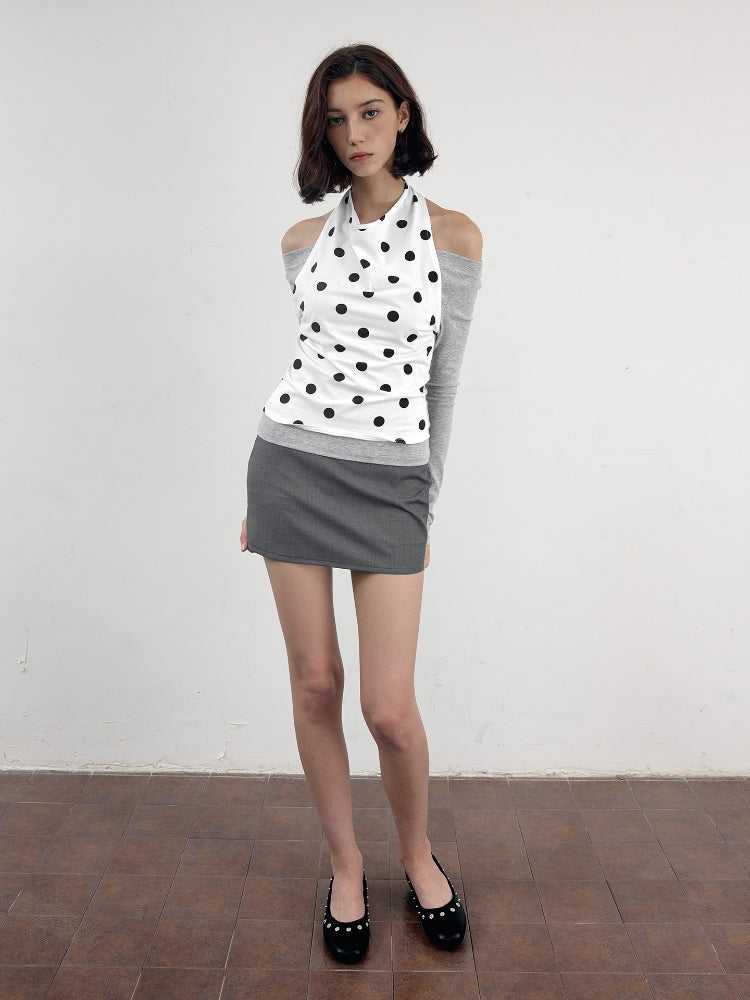 2AM POETRY Gray Skirt Casual Wool Skirt