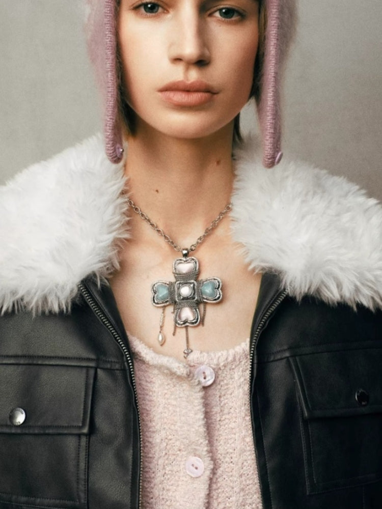 TOKOKKINO Crystal-Wrapped Chain Flowing Bow Necklace