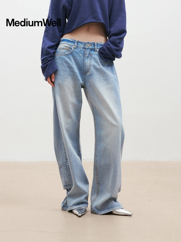 MEDIUM WELL Side Pleated Jeans