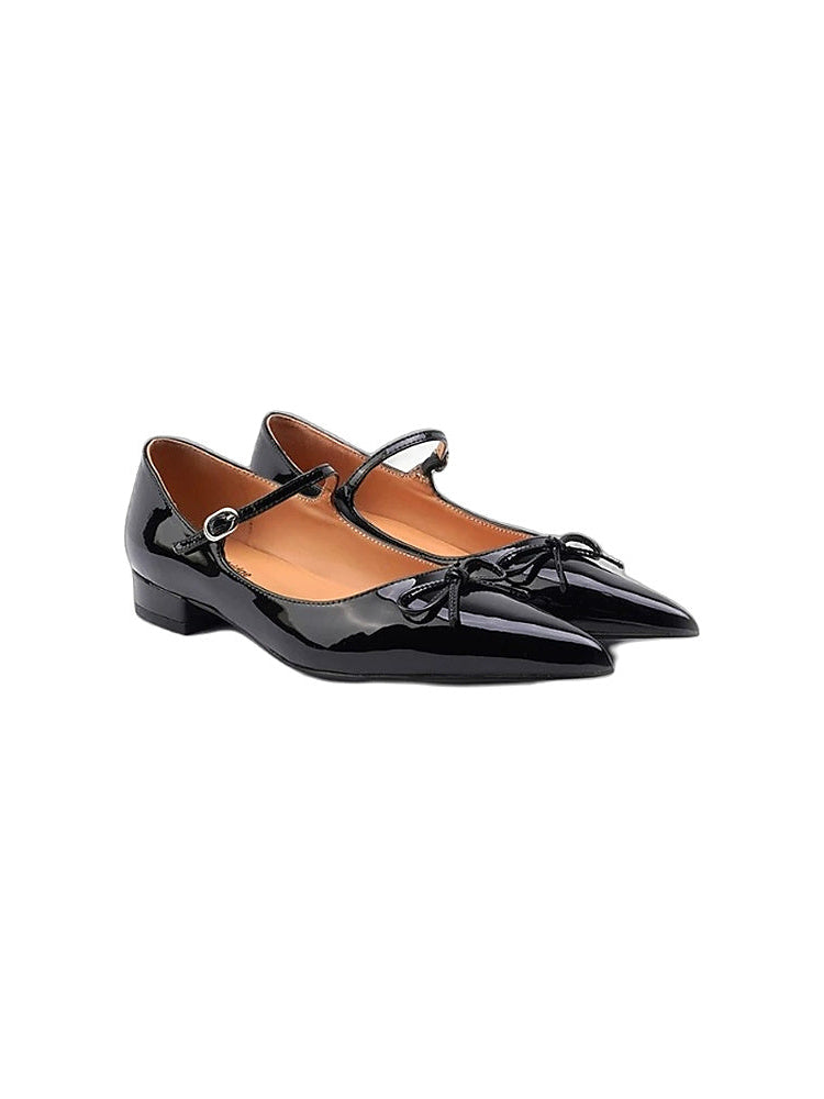 Black Butterfly Pointed-Toe Sweet Mary Jane Shoes - Women's Flat Ballet Flats Taiwan