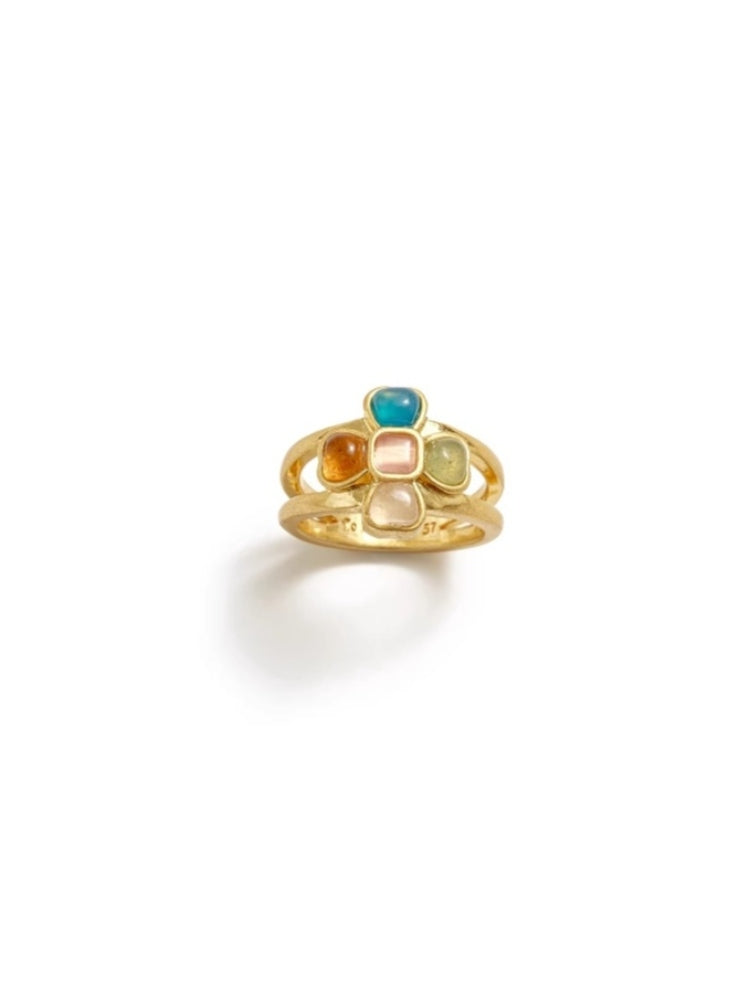 tokokkino “Colorful Stone Dream” Multi-Color Bow-Shaped Openwork Ring