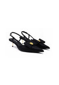 Mulberry Silk Bow Slingback Pumps 4.5CM Thin Metal Stiletto Heel Pointed Toe Luxury Dress Mules