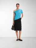 DPERCENT Asymmetric One-Shoulder Draped T-Shirt