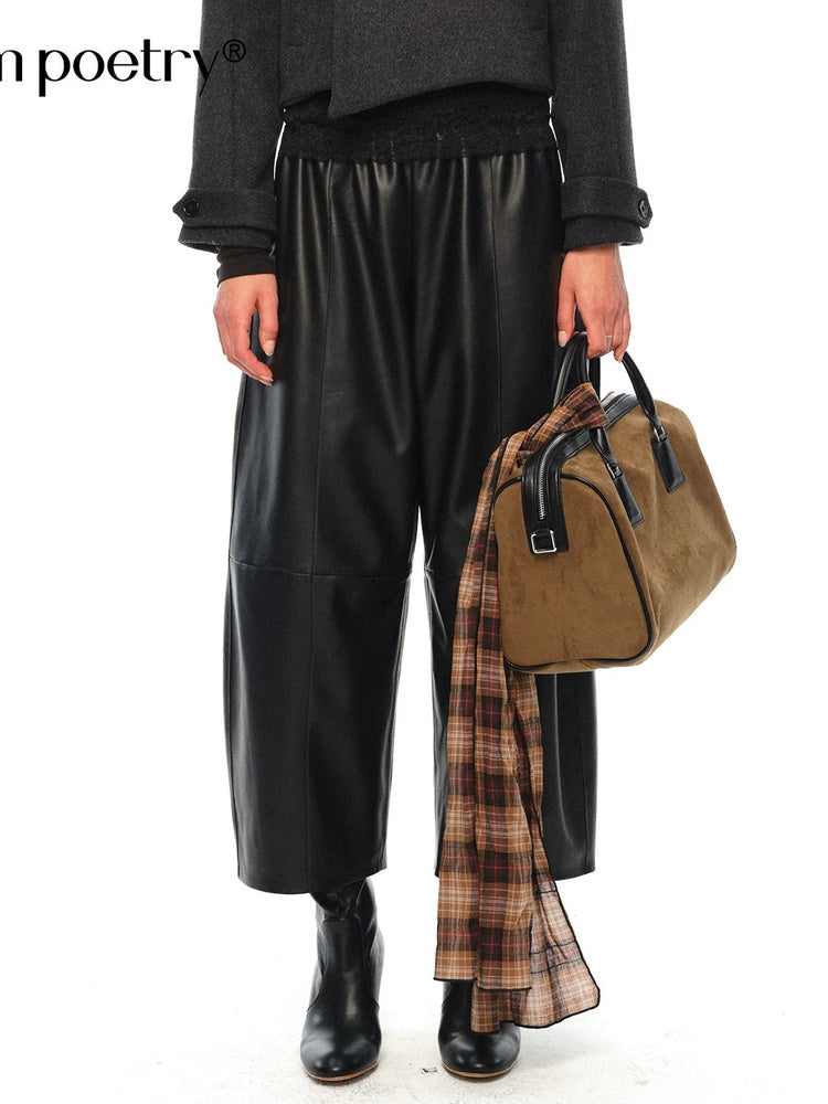 2AM POETRY Faux-Leather Cropped Wide-Leg Pants - view 2