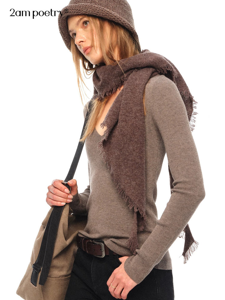 2AM POETRY Wool Fringe Scarf - view 2