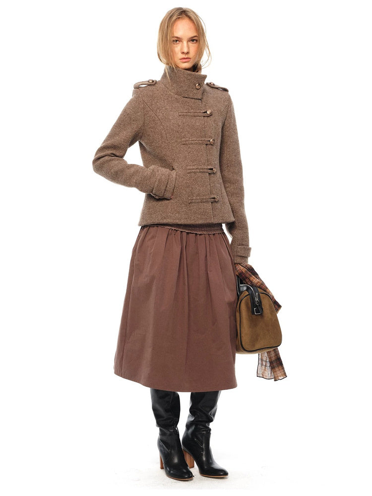 2AM POETRY Stand-Collar Wool Military Jacket - view 1