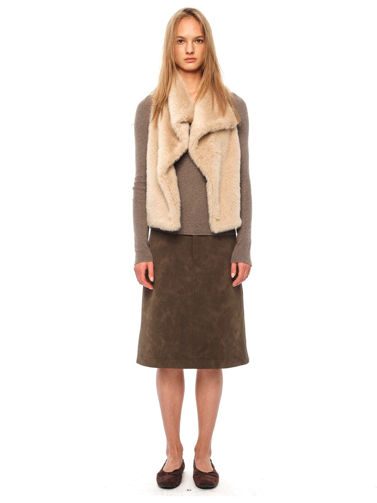 2AM POETRY Faux-Fur Collared Vest - view 2