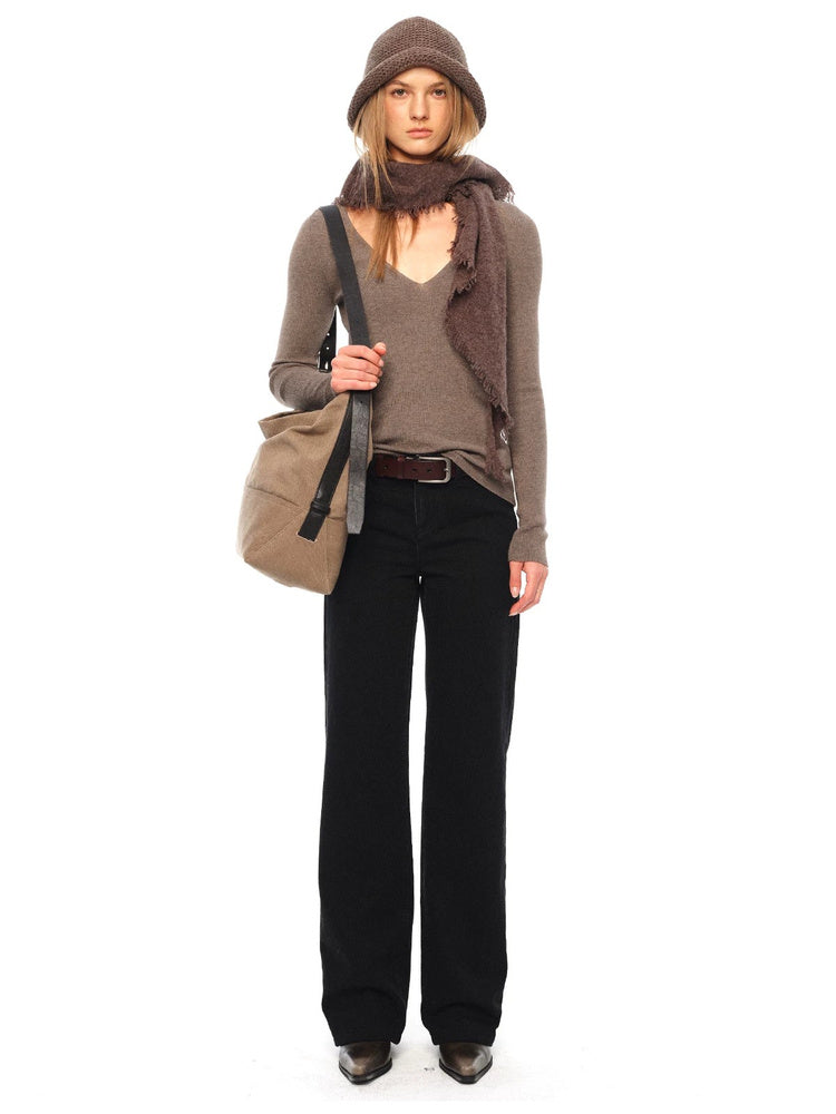 2AM POETRY Fine-Knit V-Neck Long-Sleeve Top - view 2