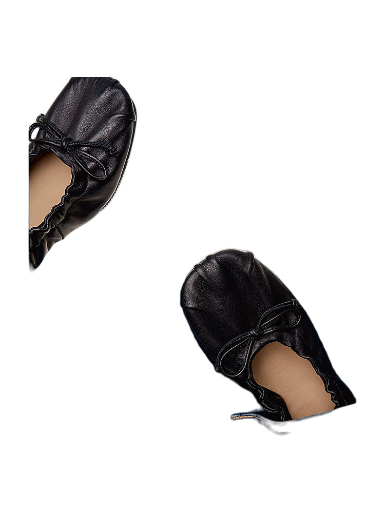 Bow-Embellished Ballet Flats