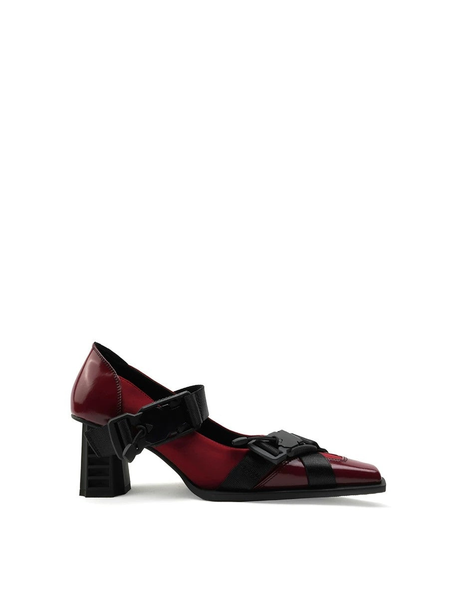 Square-Toe Mary Jane Pumps with Straps for Women