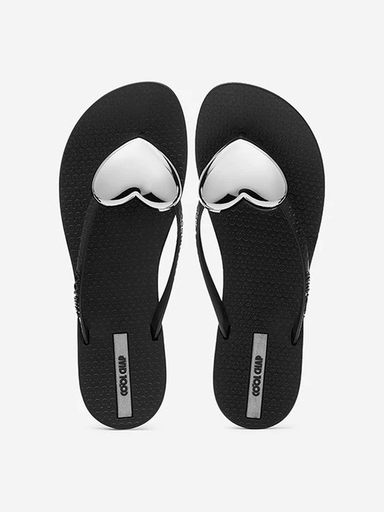Pompom Heart Platform Flip-Flops