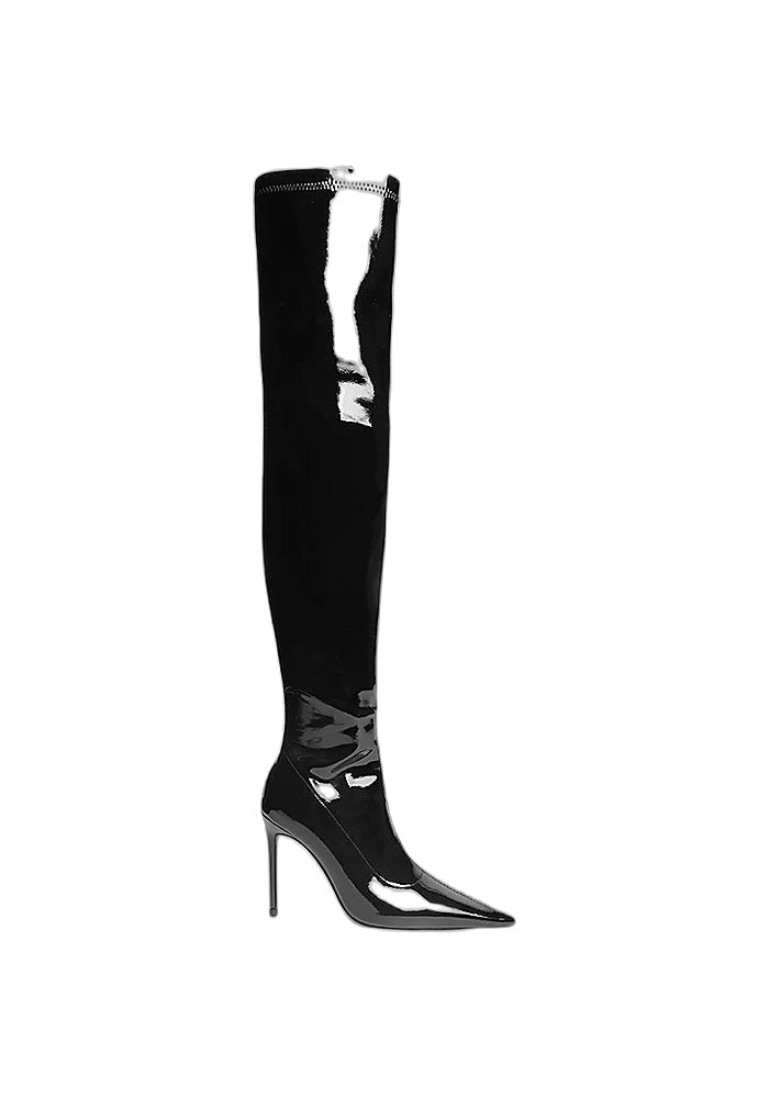 Women's High-Heeled Shoes with Cross-Motif Rivet Brooch Set