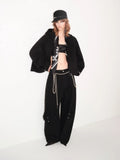 tokokkino “Black Orange” Black Orange Hand-Stitched Curved-Leg Pants