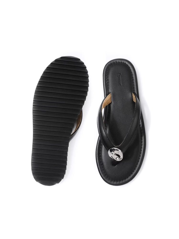 Dpercent Lightweight Leather and Suede Mix-and-Match Flip-Flops