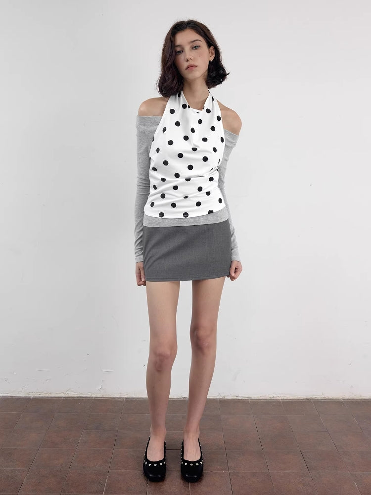 2AM POETRY Gray Skirt Casual Wool Skirt