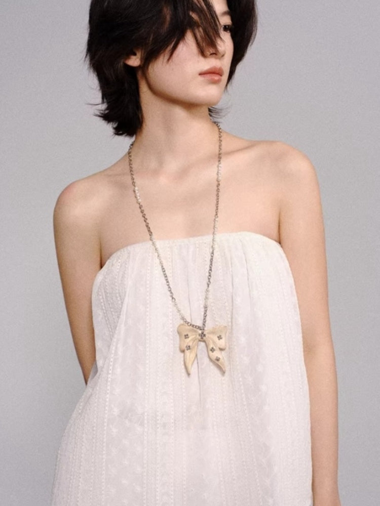 TOKOKKINO Wooden Bow Logo Long Necklace