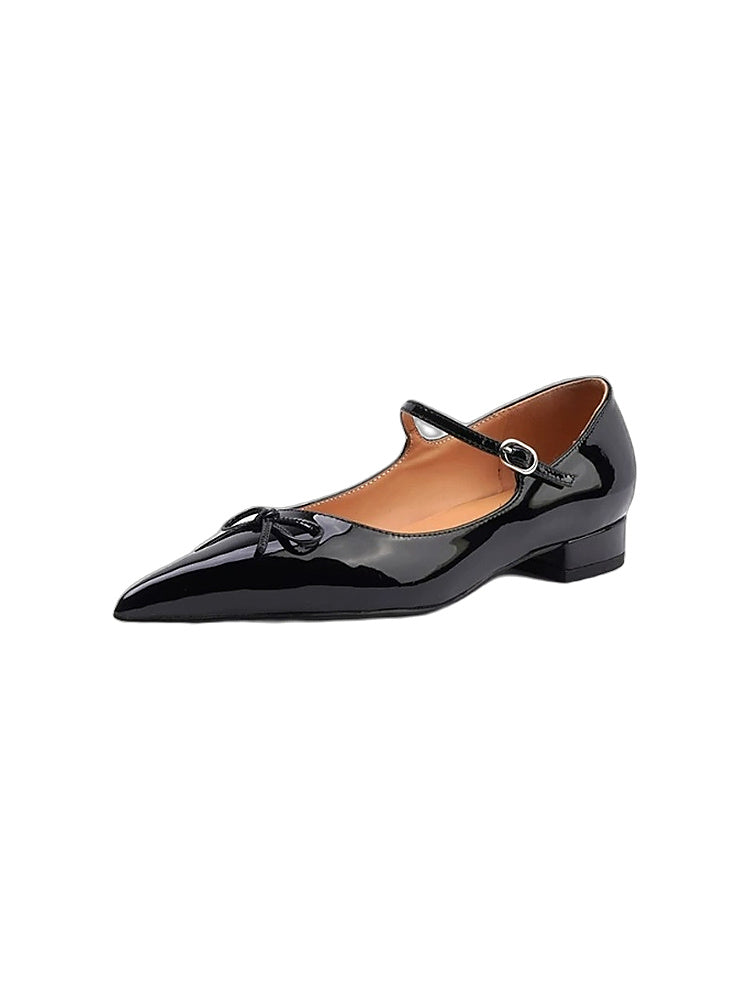Black Butterfly Pointed-Toe Sweet Mary Jane Shoes - Women's Flat Ballet Flats Taiwan