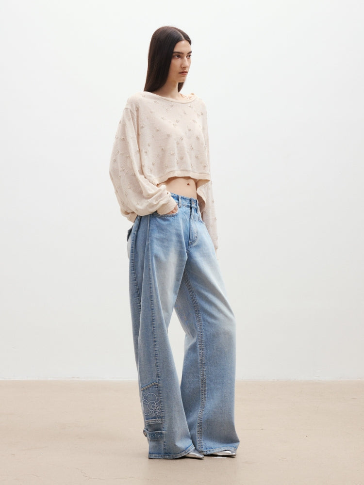 MEDIUM WELL Side Pleated Jeans