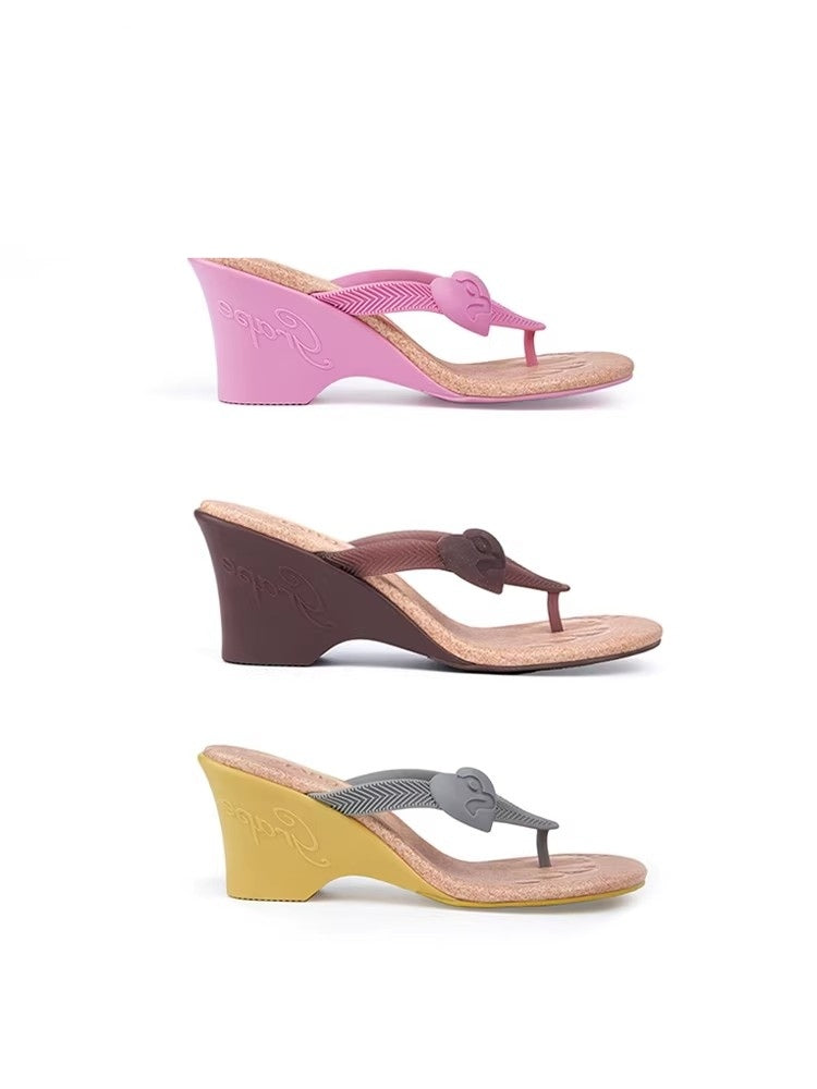 GRAPE SUN-TANNING Flip-Flops Wedge Heel Sandals