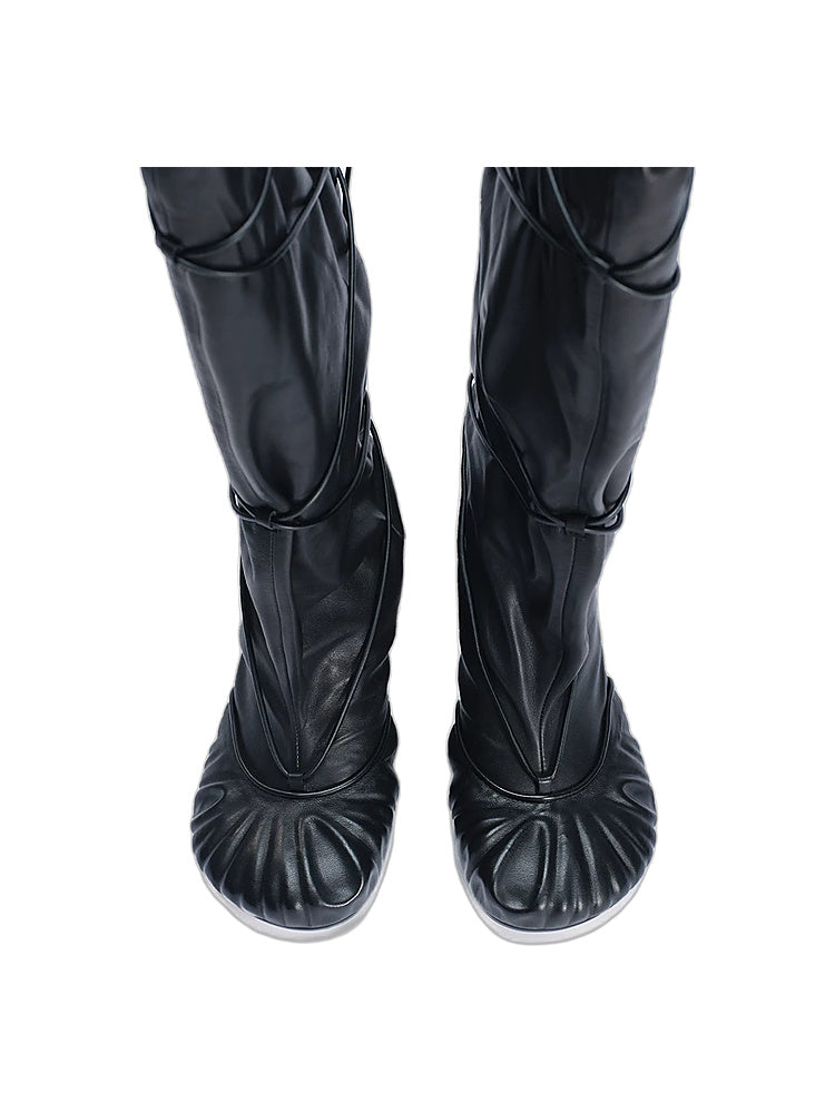 Black Wide-Shaft Boots