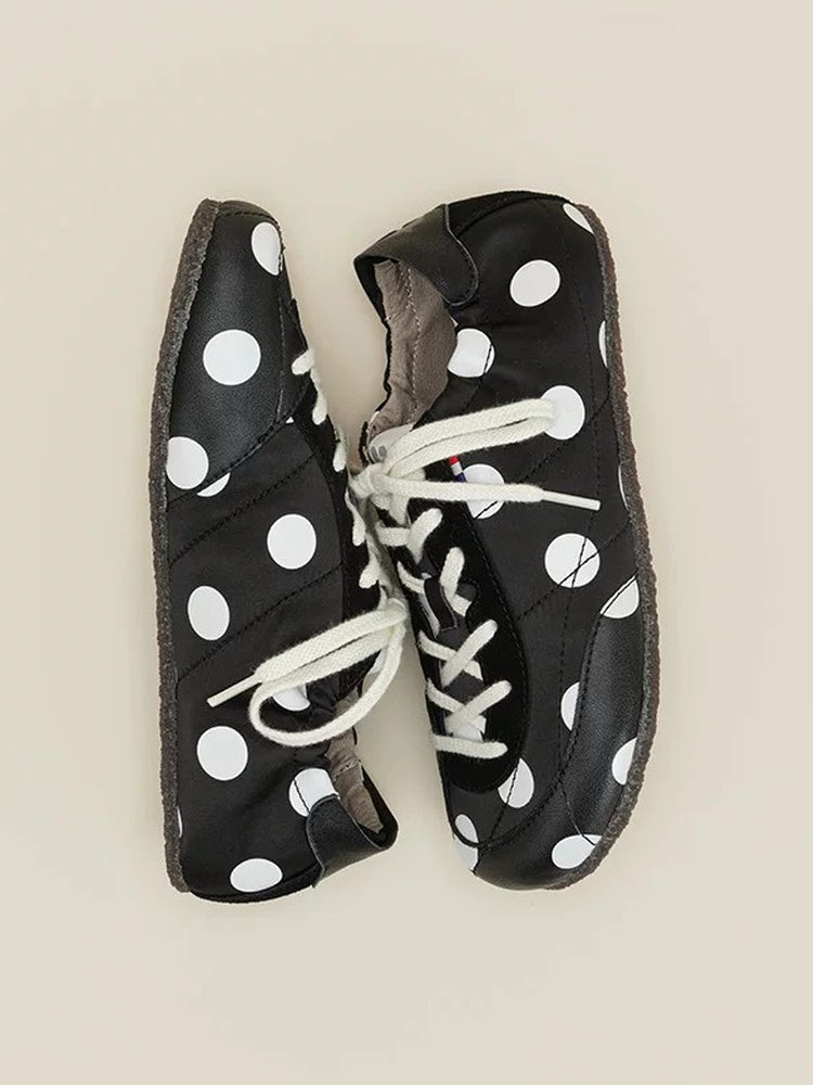 Butterfly Polka-Dot Pocket Retro Flat Shoes