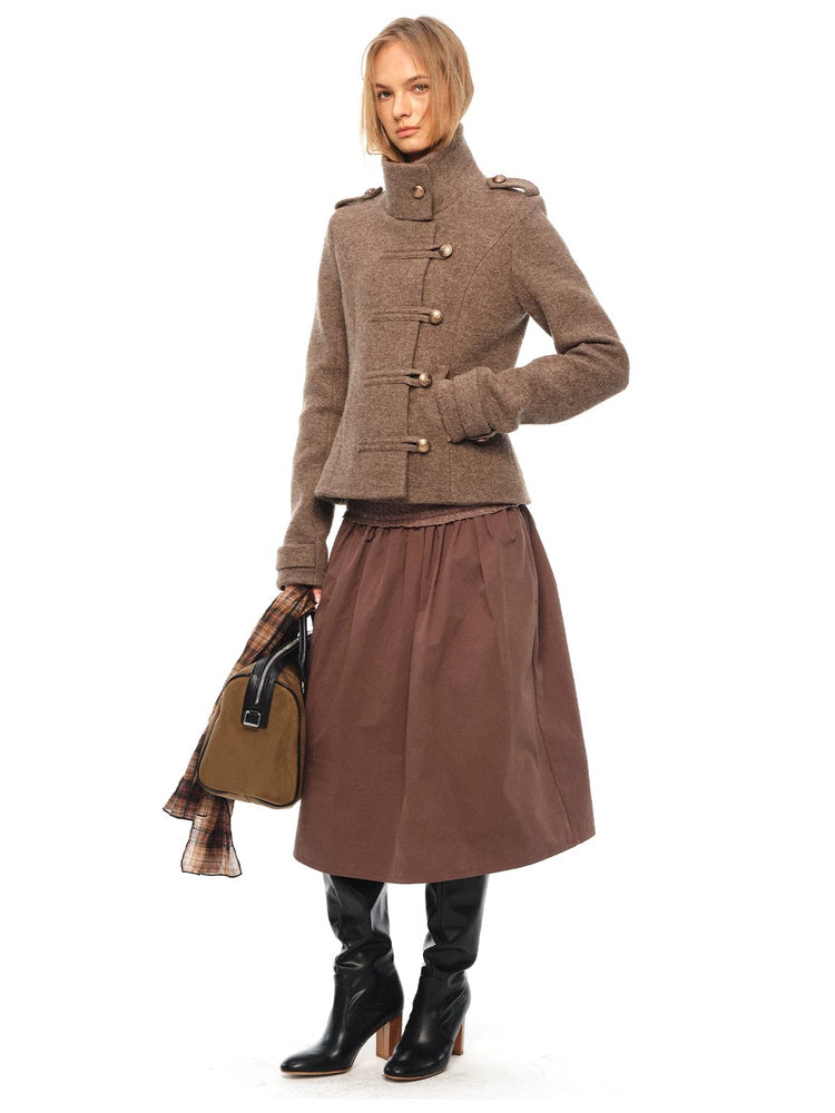 2AM POETRY Stand-Collar Wool Military Jacket - view 2