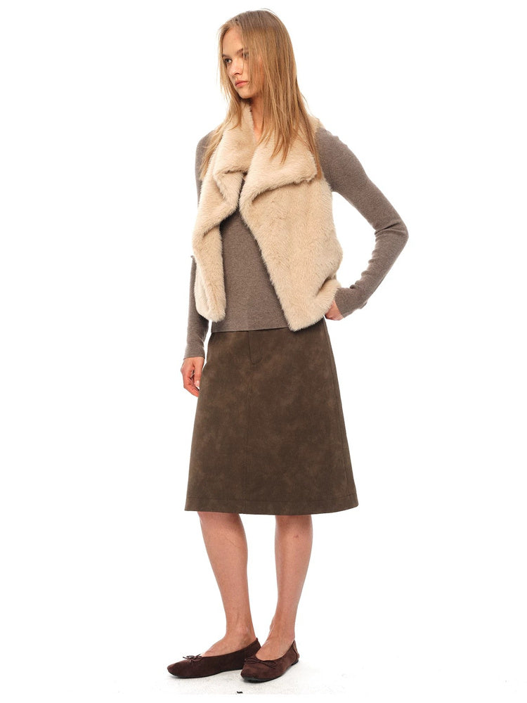 2AM POETRY Faux-Fur Collared Vest - view 3