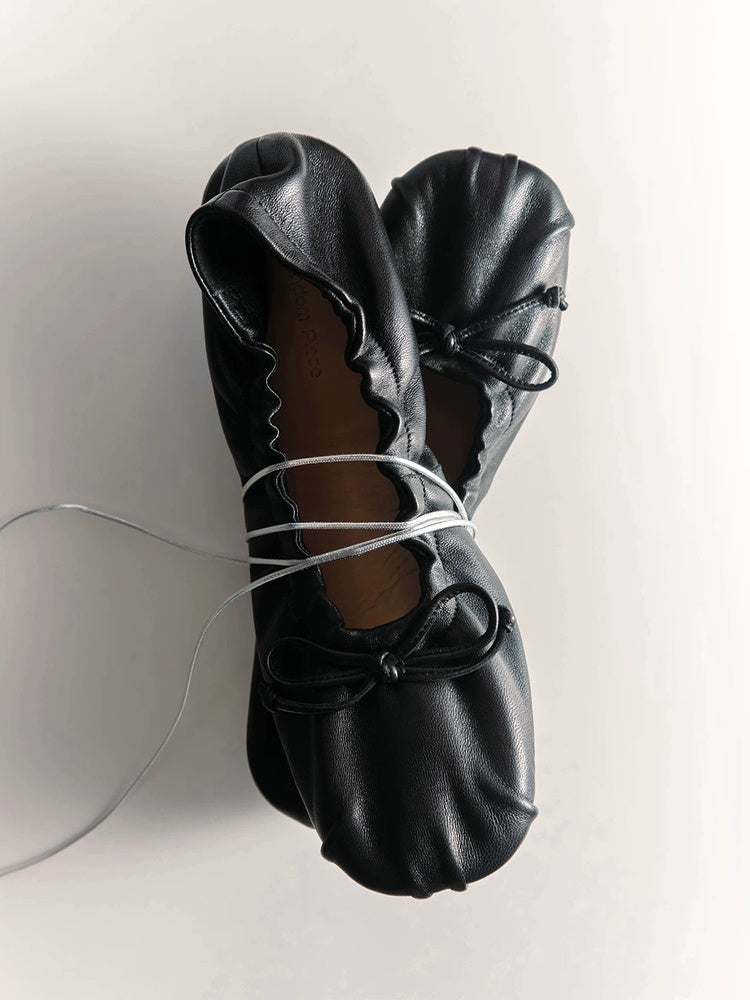 Bow-Embellished Ballet Flats