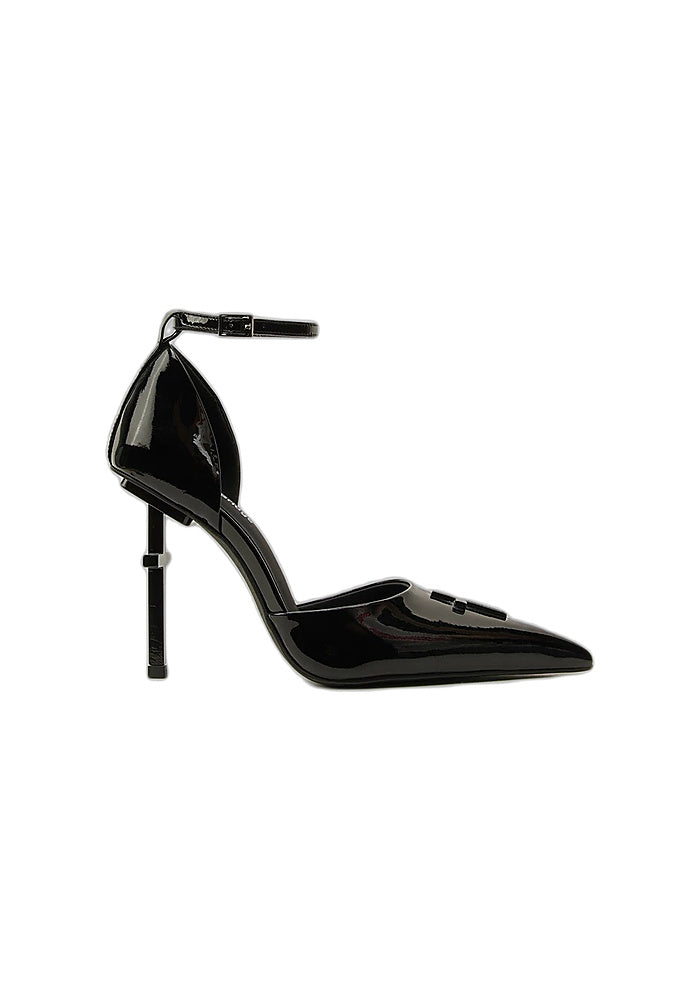 D'Orsay Ankle Strap Pumps 10CM Geometric Cross Stiletto Avant-Garde Designer Heels