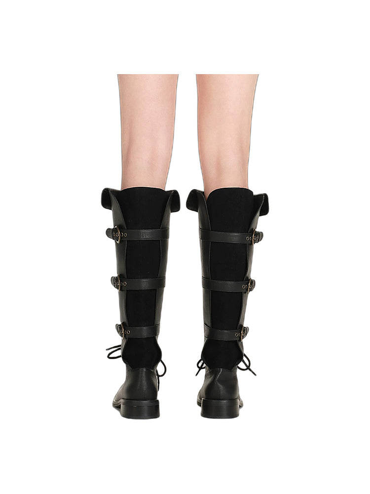 Vintage Buckled Thick-Sole High Heel Shoes