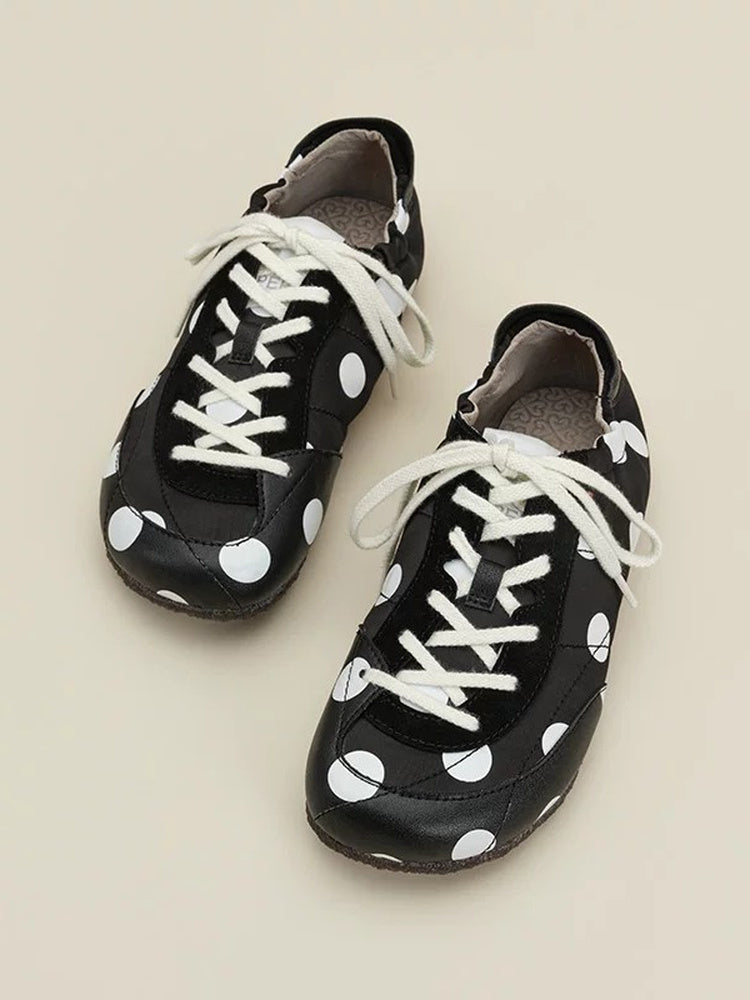 Butterfly Polka-Dot Pocket Retro Flat Shoes
