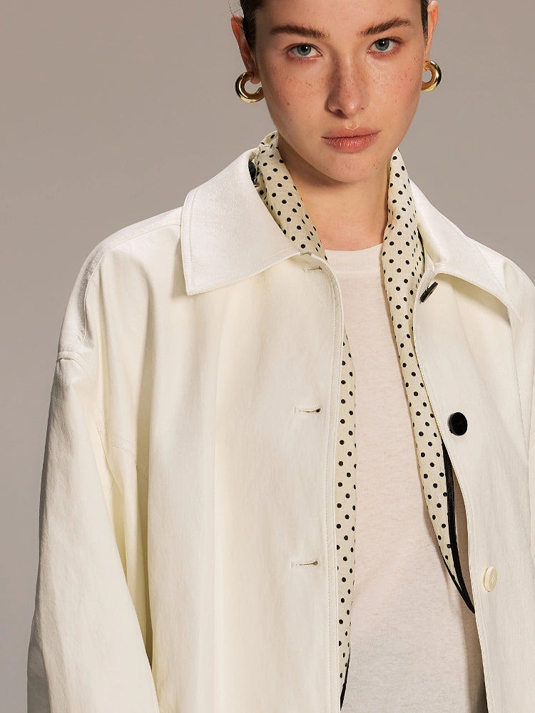 Dpercent Shiny Jacquard Leopard-Print Headband with White Polka Dots and Short Neck Scarf Accessory