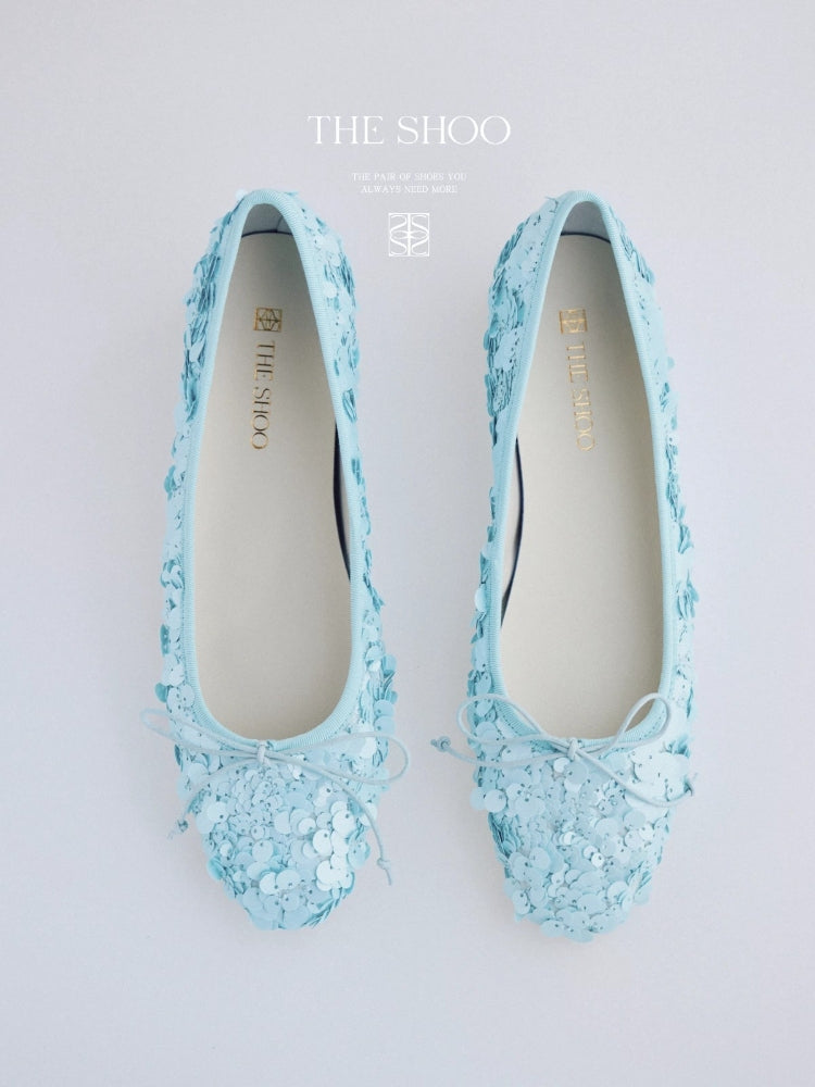 Flat Ballet Flats with Built-in Heel, Three-Color Petal Design, Fairy-Style, Princess-Style, Commuter Slip-Ons