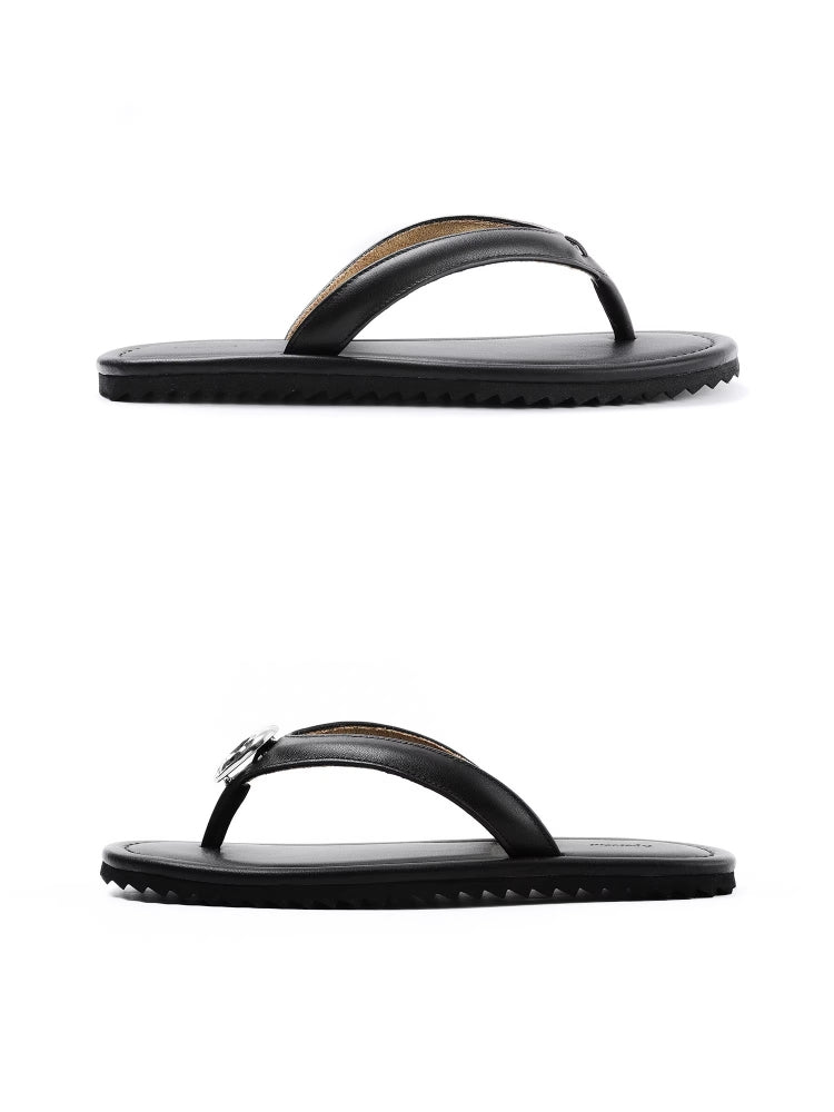 Dpercent Lightweight Leather and Suede Mix-and-Match Flip-Flops